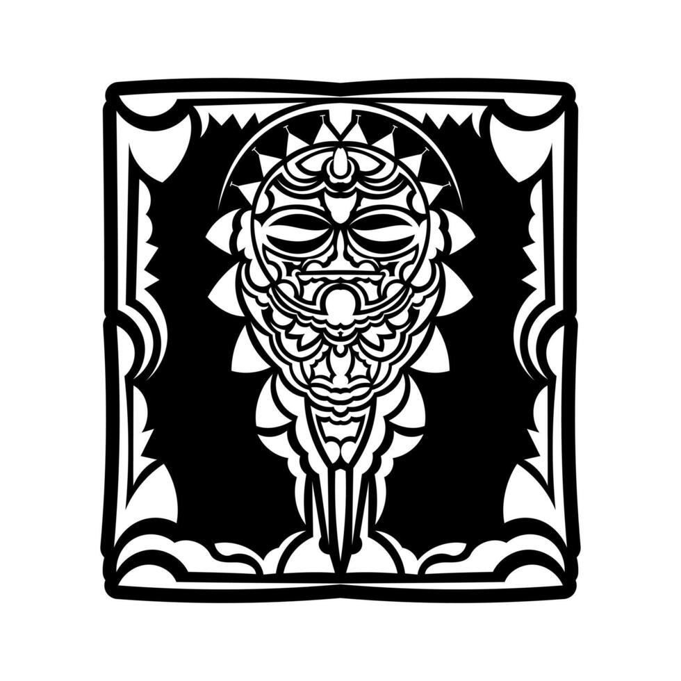 Maori traditional mask. Polynesian tattoo styled mask. Vector illustration.