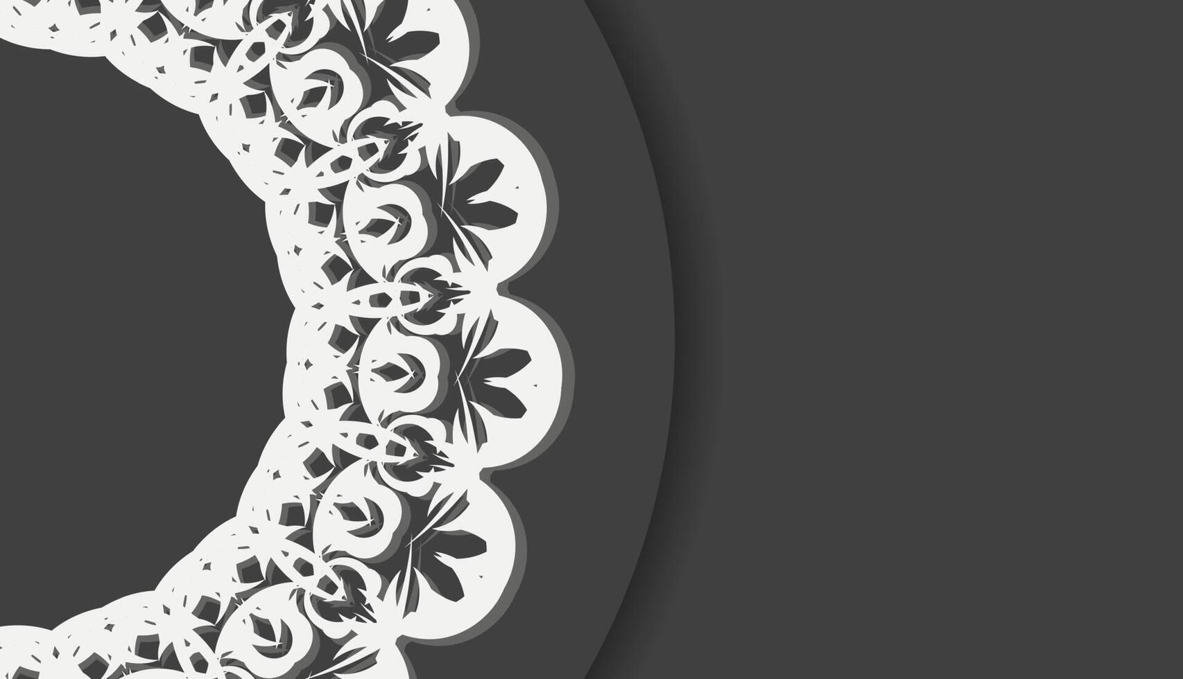 Black banner with vintage white pattern for design under your logo or text vector