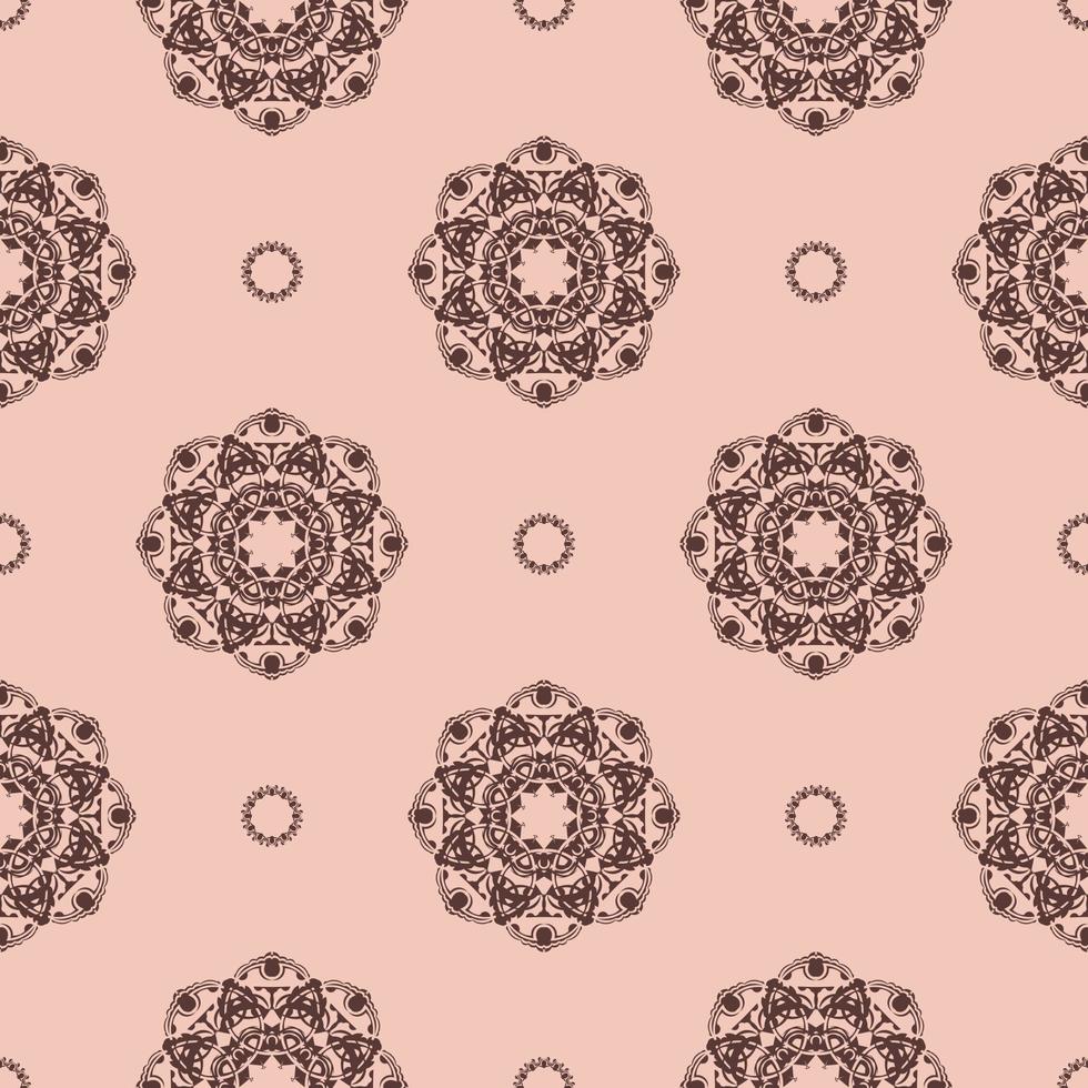 textura transparente vintage rosa con adorno. elemento de diseño fondo decorativo. exquisita decoración de papel tapiz floral. decoración tradicional sobre un fondo rosa. vector