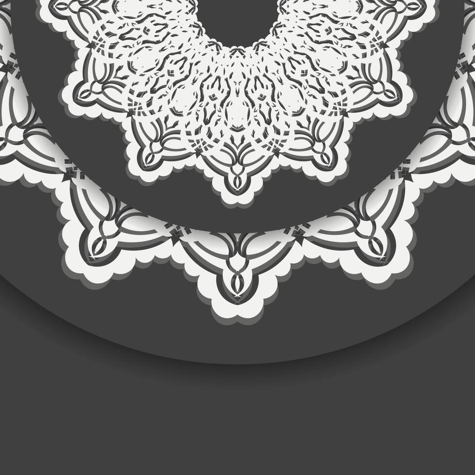 The brochure in black with a luxurious white pattern is ready for printing. vector