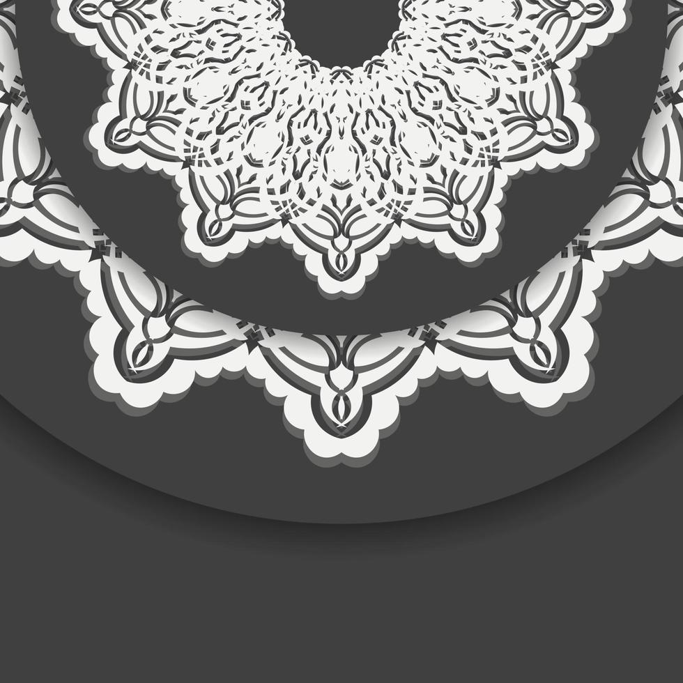 The brochure in black with a luxurious white pattern is ready for printing. vector