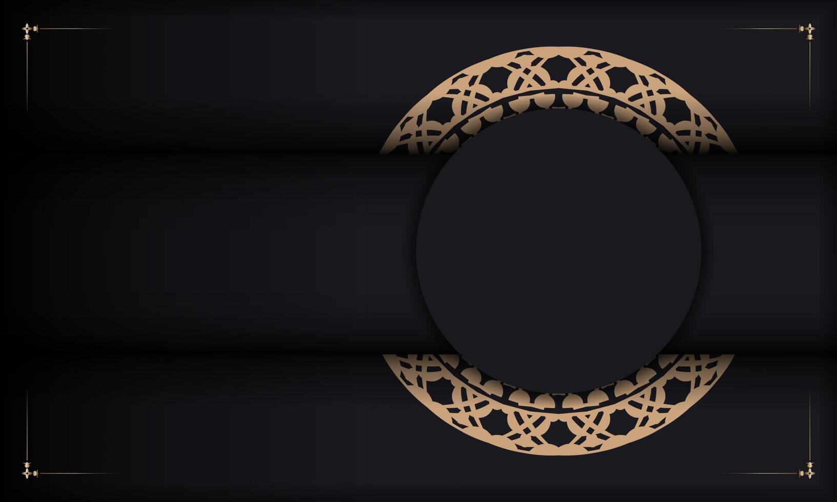 Baner in black with a luxurious brown pattern and space for text vector
