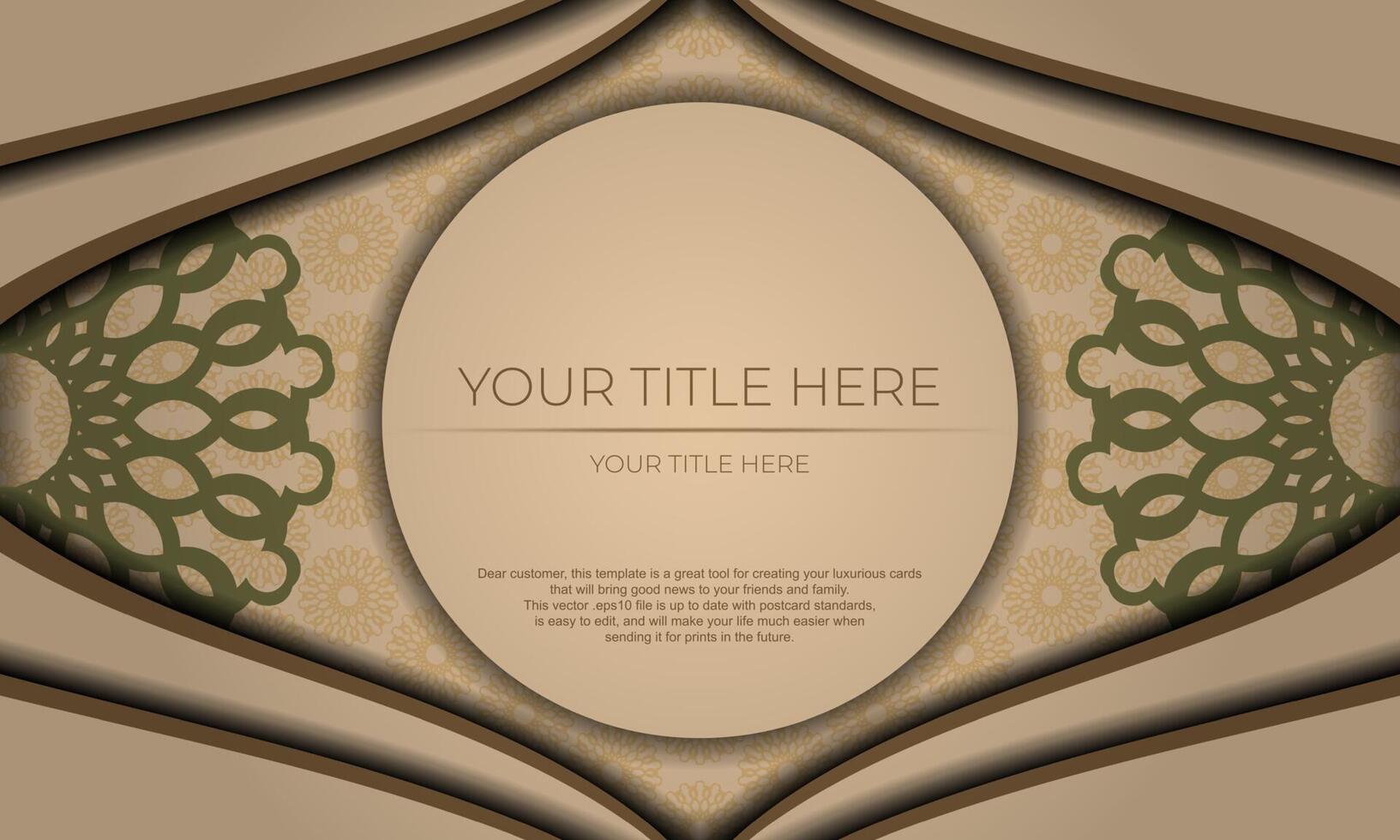 An ornate frame with a green and brown background vector
