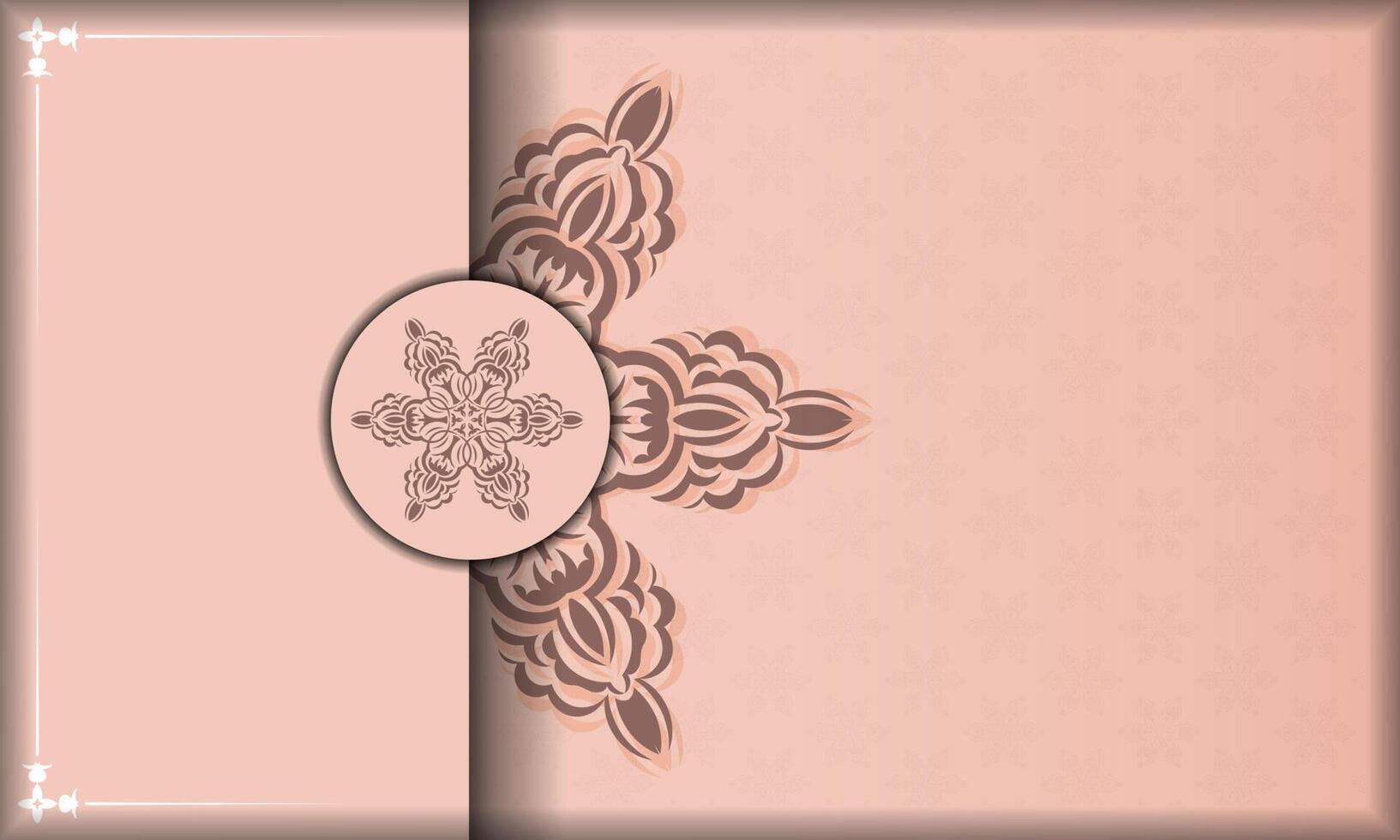 A pink background with a decorative pattern vector