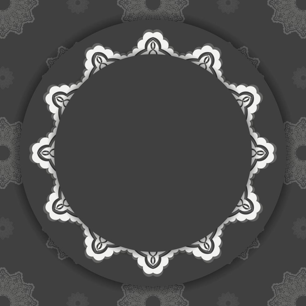 The brochure in black with a luxurious white pattern is prepared for typography. vector