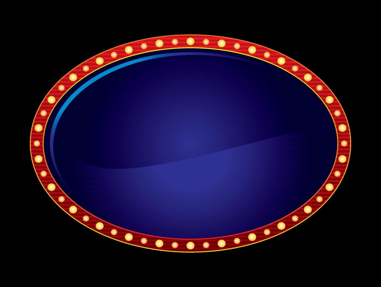 Blank neon sign in oval shape vector