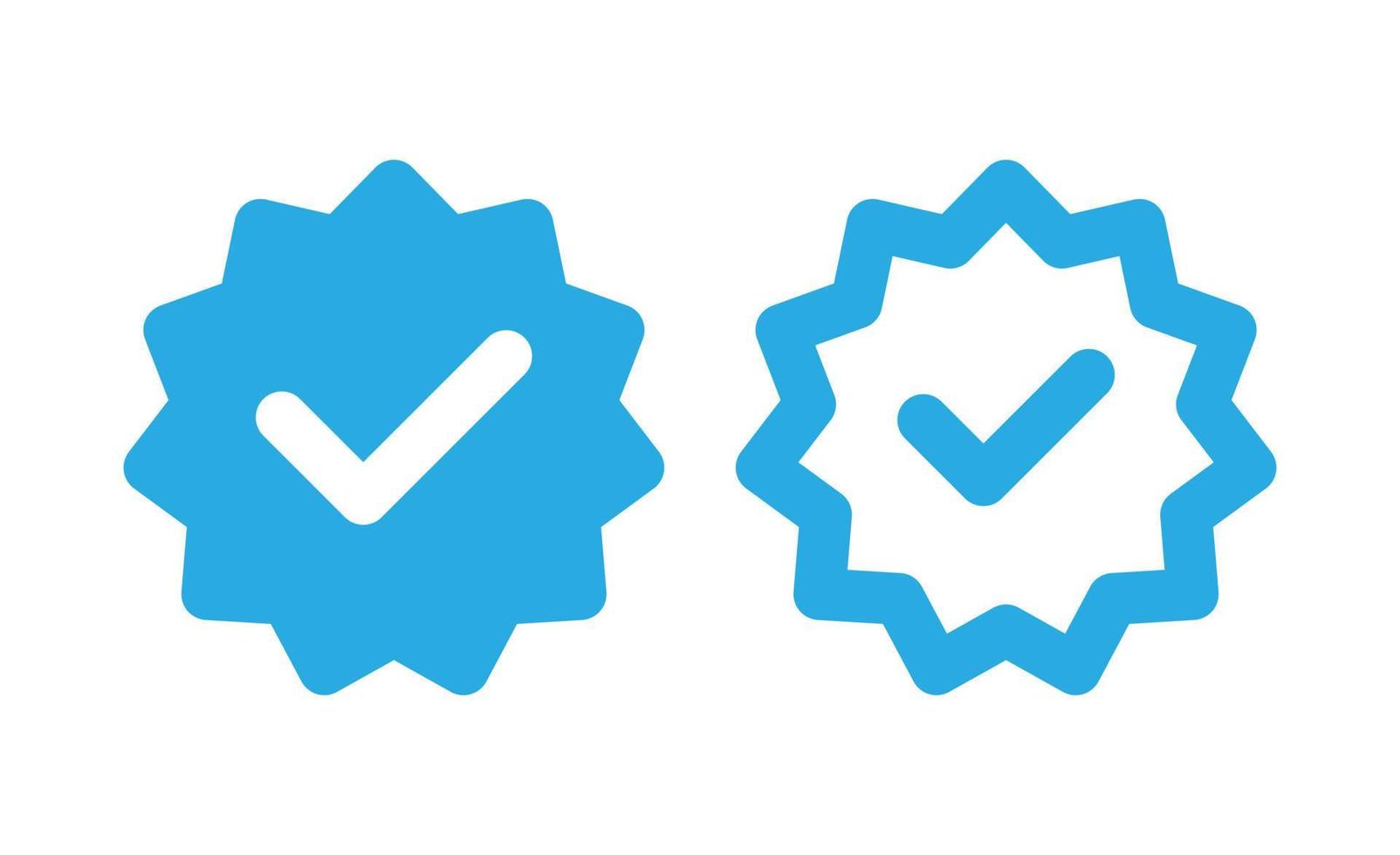 blue verified icon check mark badge vector