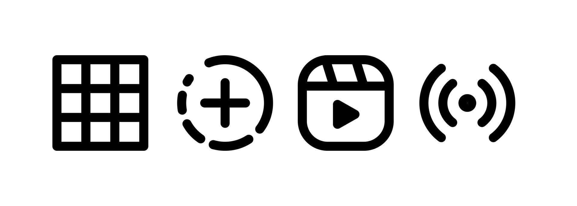 Feed, Story, Reel, Live icon vector