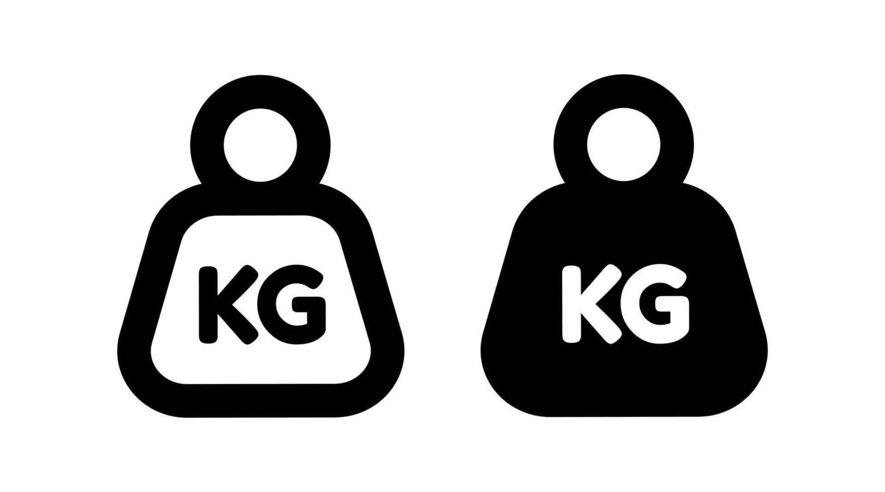 weight kg, mass icon kilogram vector