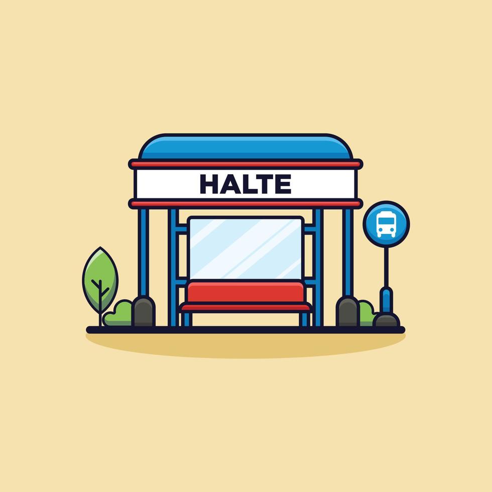 Bus stop vector illustration for banners, brochures, posters, pamphlets and leaflets