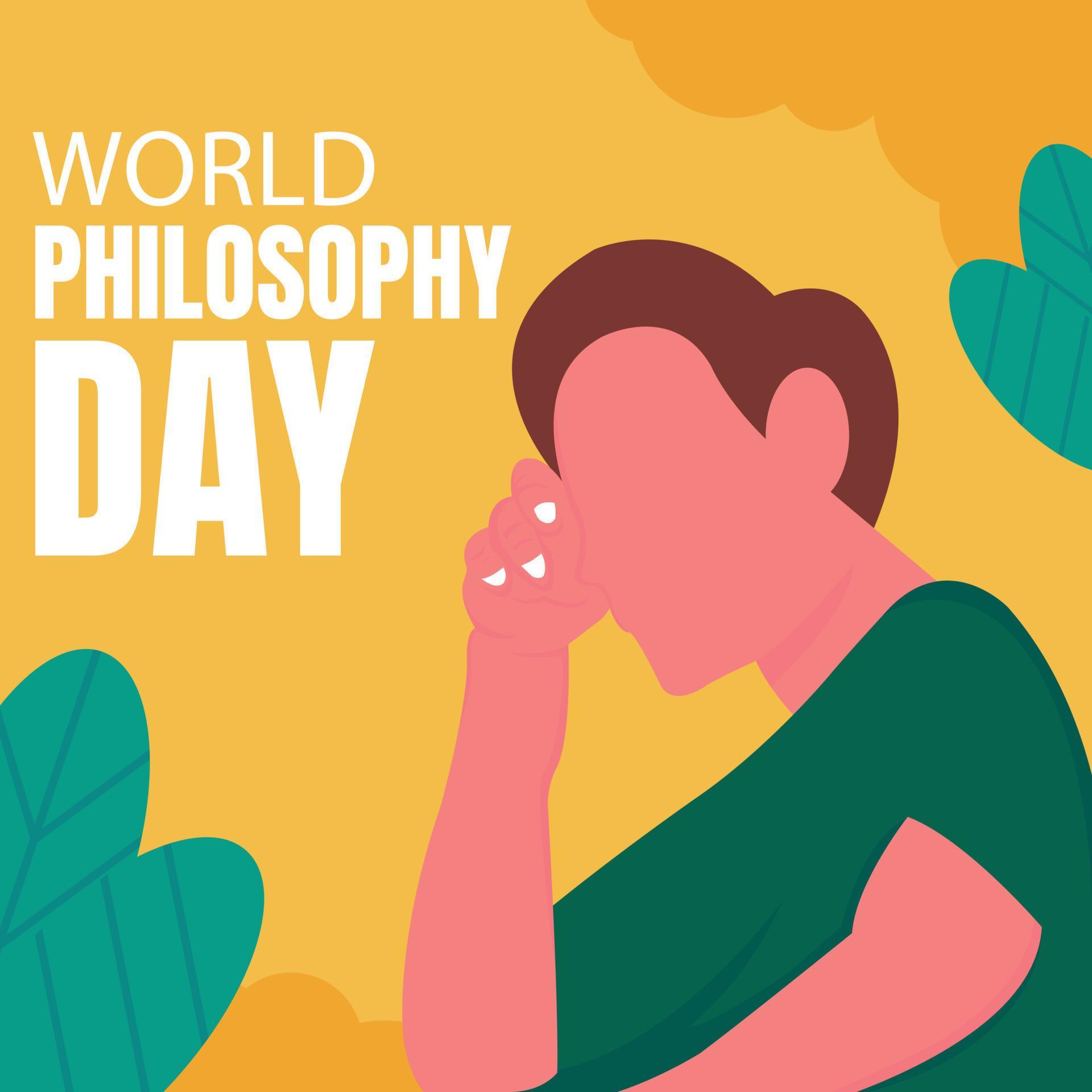 illustration vector graphic of a man is pensive thinking, perfect for international day, world