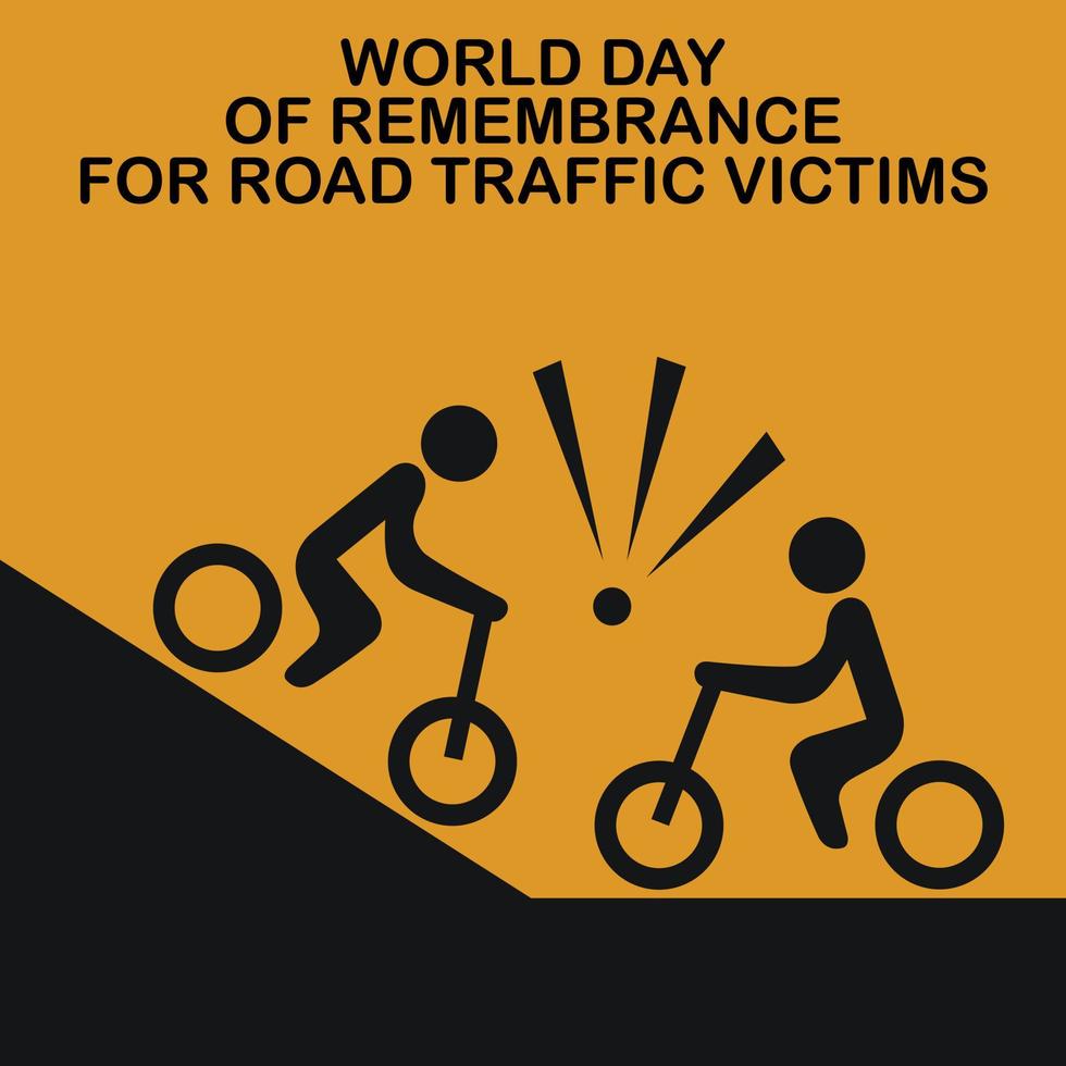 illustration vector graphic of biker colliding pictogram, perfect for international day, remembrance for road traffic victims, celebrate, greeting card, etc.