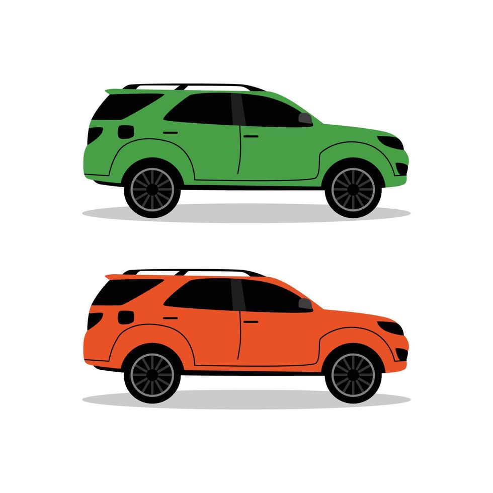 Modern flat car vector side view