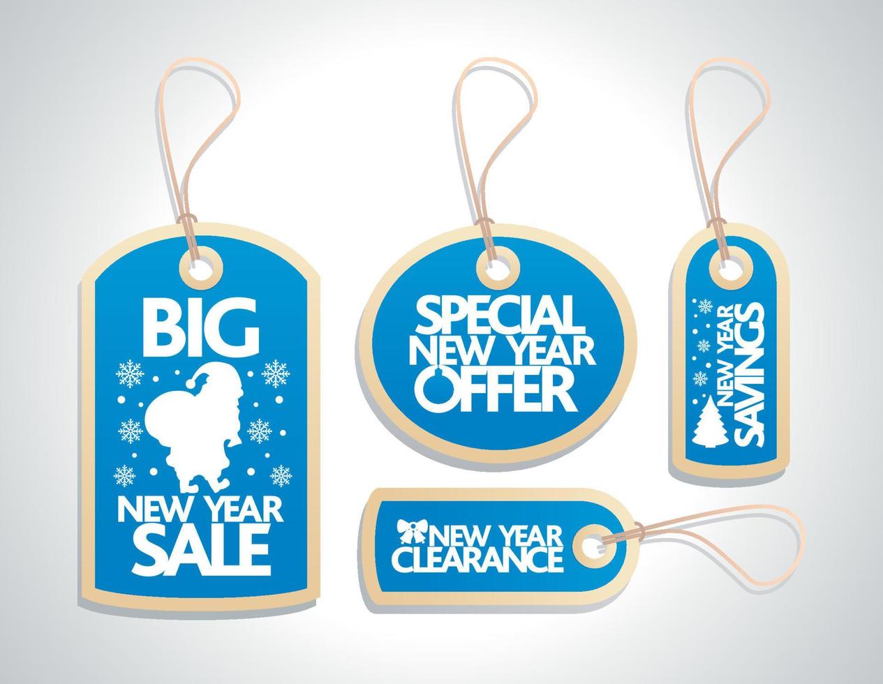 New Year Sale Tags Set ,blue vector