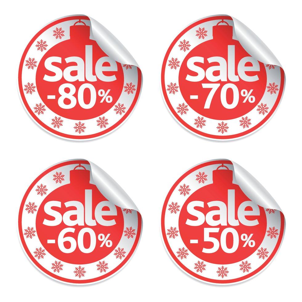 Set New Year sale stickers ,vector vector