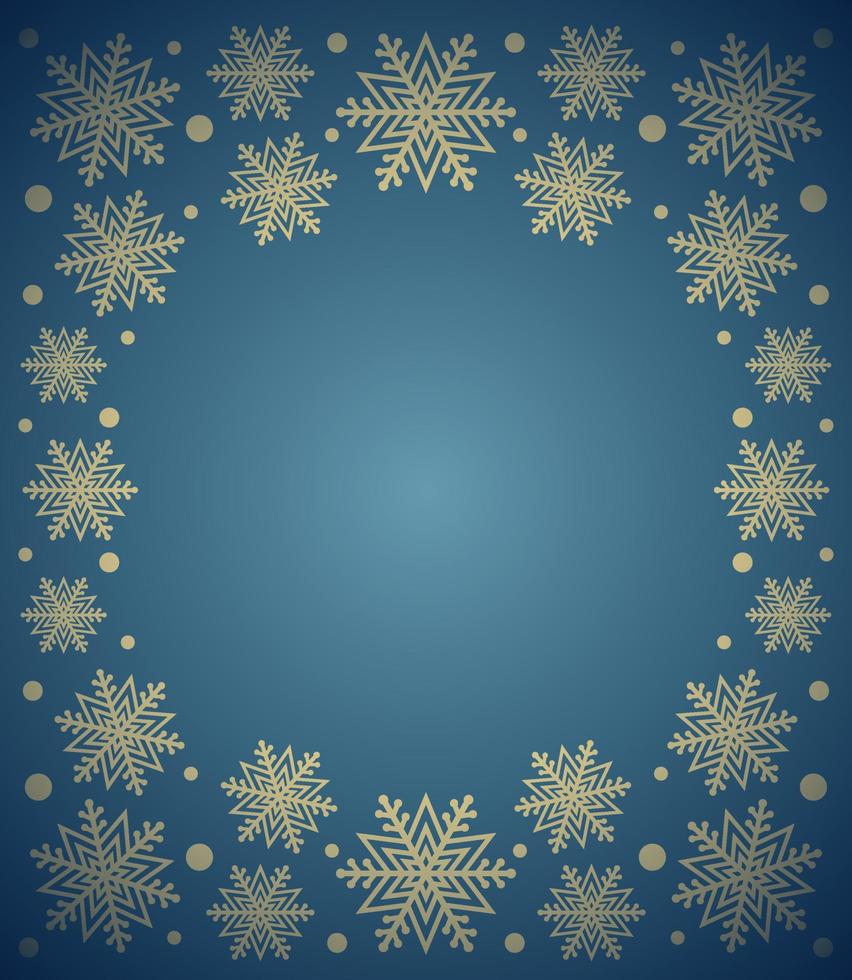 tarjeta de fondo de año nuevo con copo de nieve, azul vector