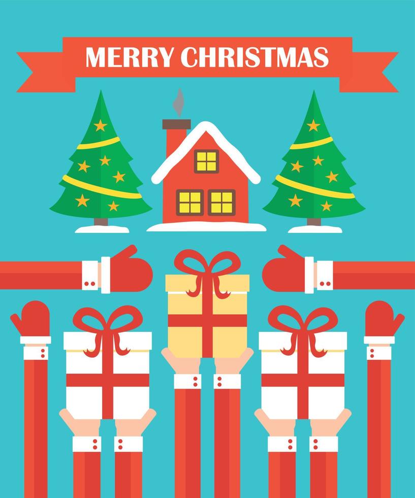 Merry Christmas modern concept flat design vector