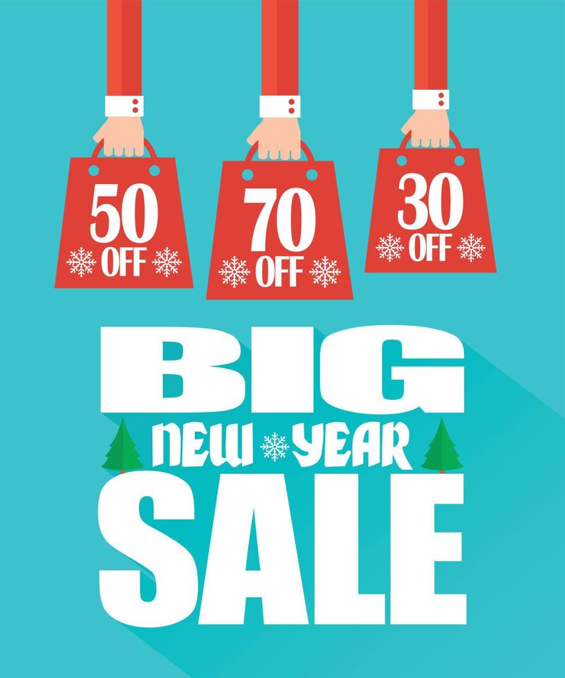 Big New Year Sale concept modern flat design vector