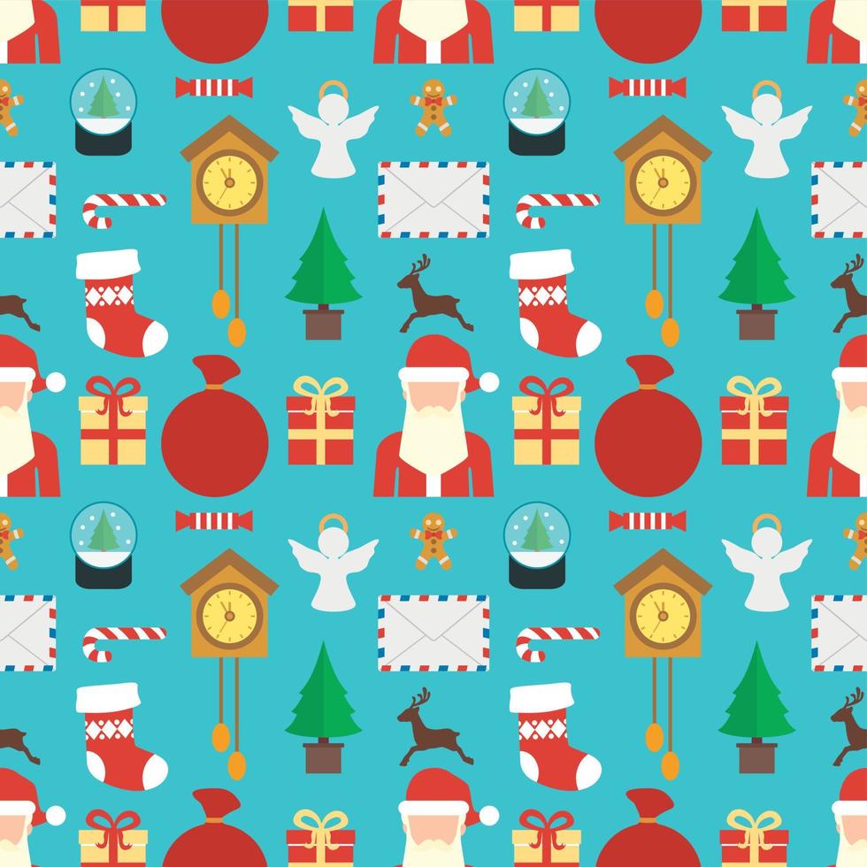 Happy Christmas seamless with Santa Claus concept design flat vector