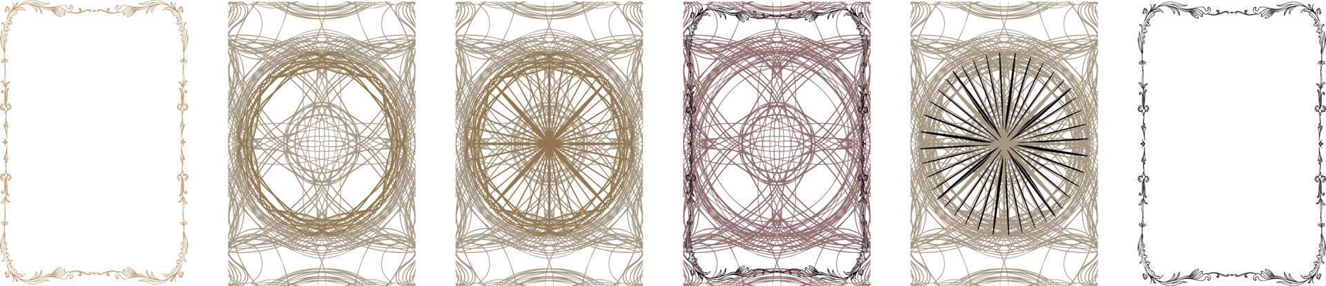 Frames and patterns for playing cards vector