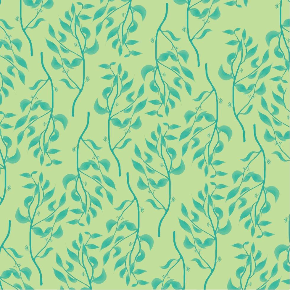 Gentle green plant pattern, paternoster. vector