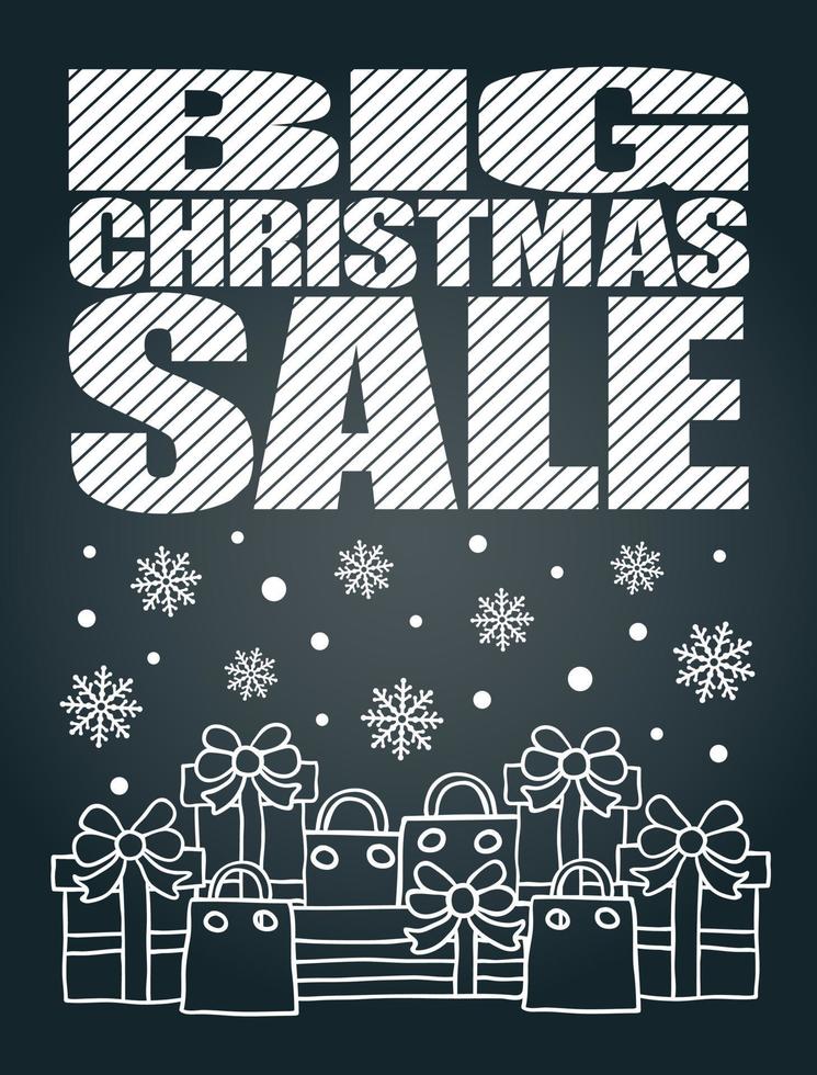 Big Christmas Sale chalkboard card vector