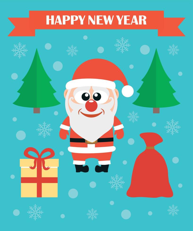 Happy New Year modern concept flat design card vector