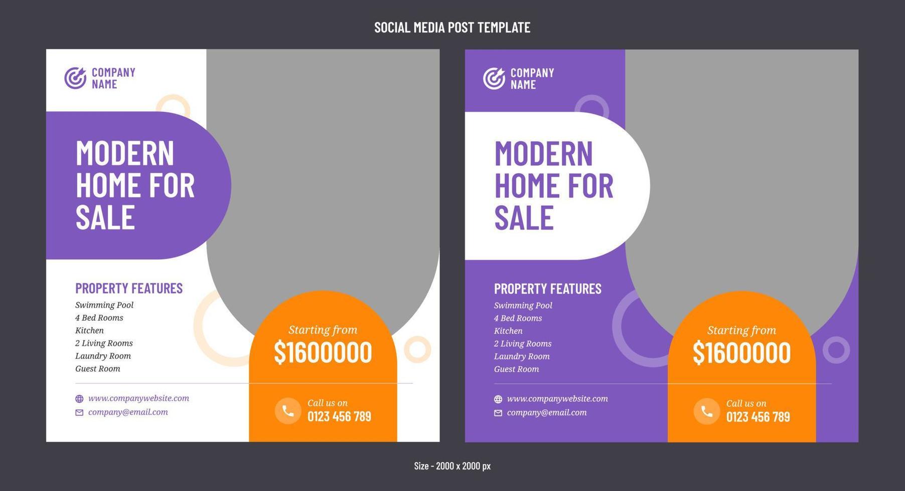 Social Media Post For Real Estate Or House Sale vector