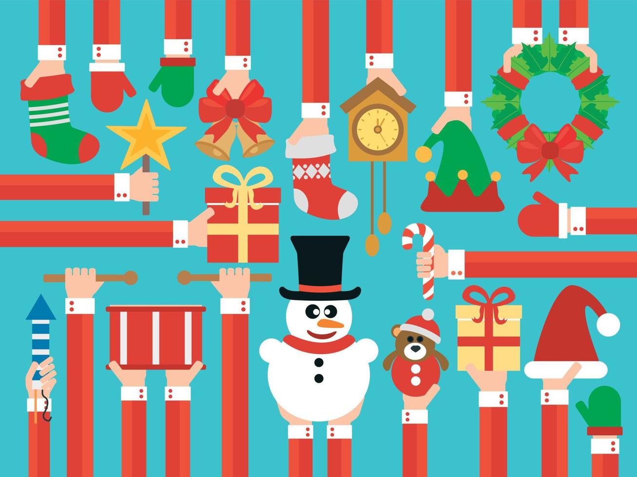 Happy New Year concept design flat with snowman vector