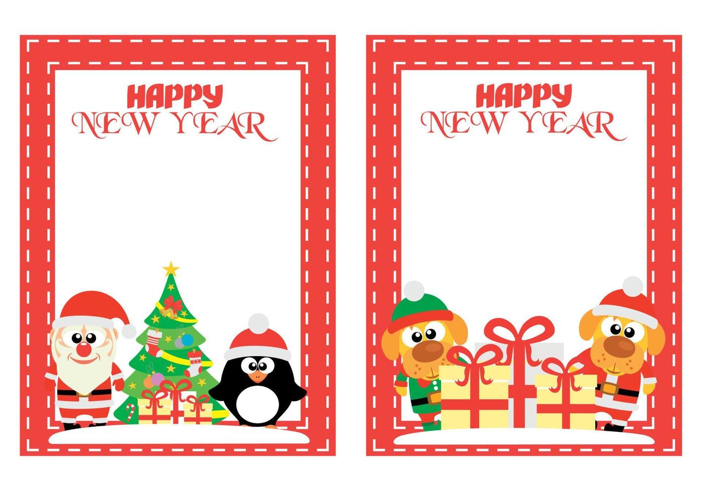 Happy New Year background set vector