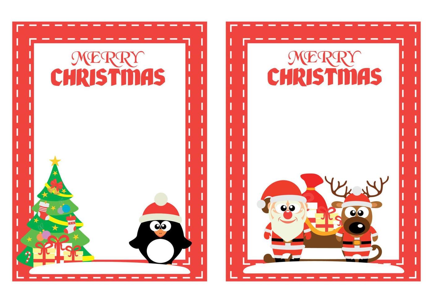 Merry Christmas background card set vector