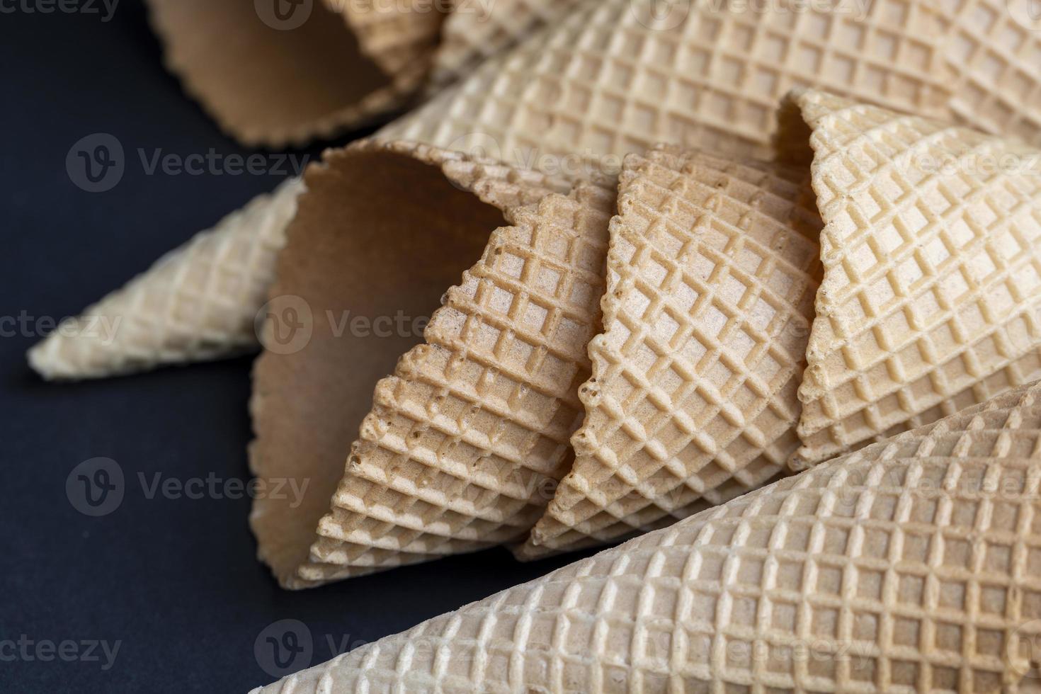 Waffle cones for ice cream photo