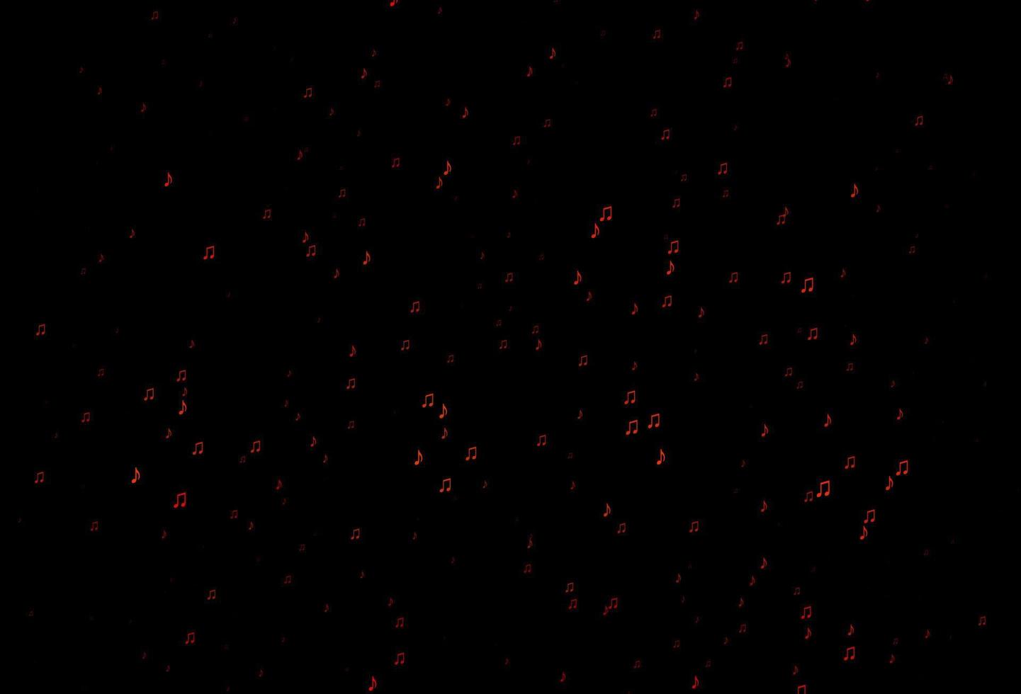 Dark Orange vector backdrop with music notes.