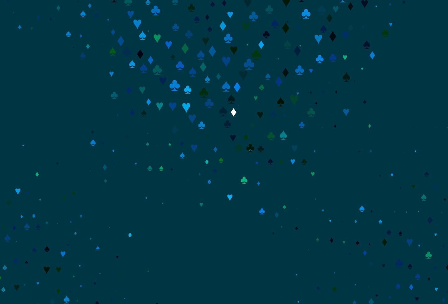 Light Blue, Green vector template with poker symbols.