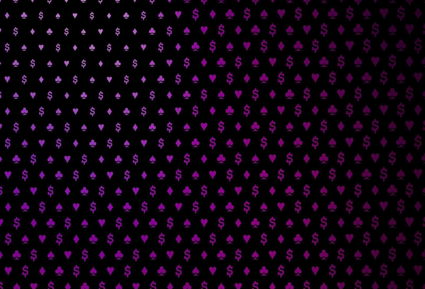 Dark purple vector pattern with symbol of cards.