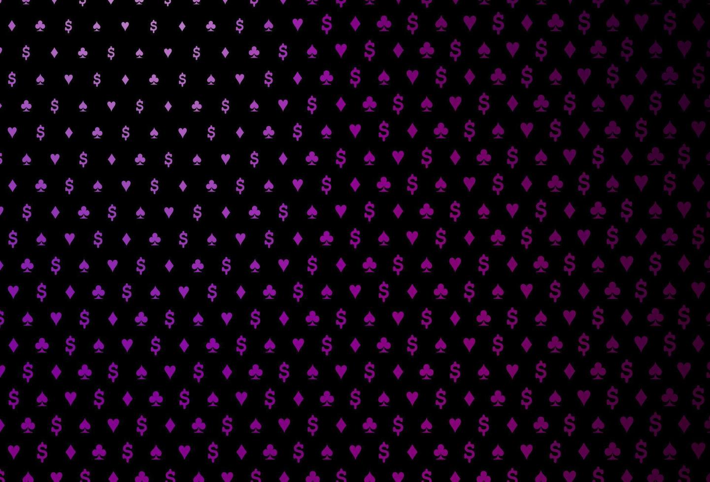 Dark purple vector pattern with symbol of cards.