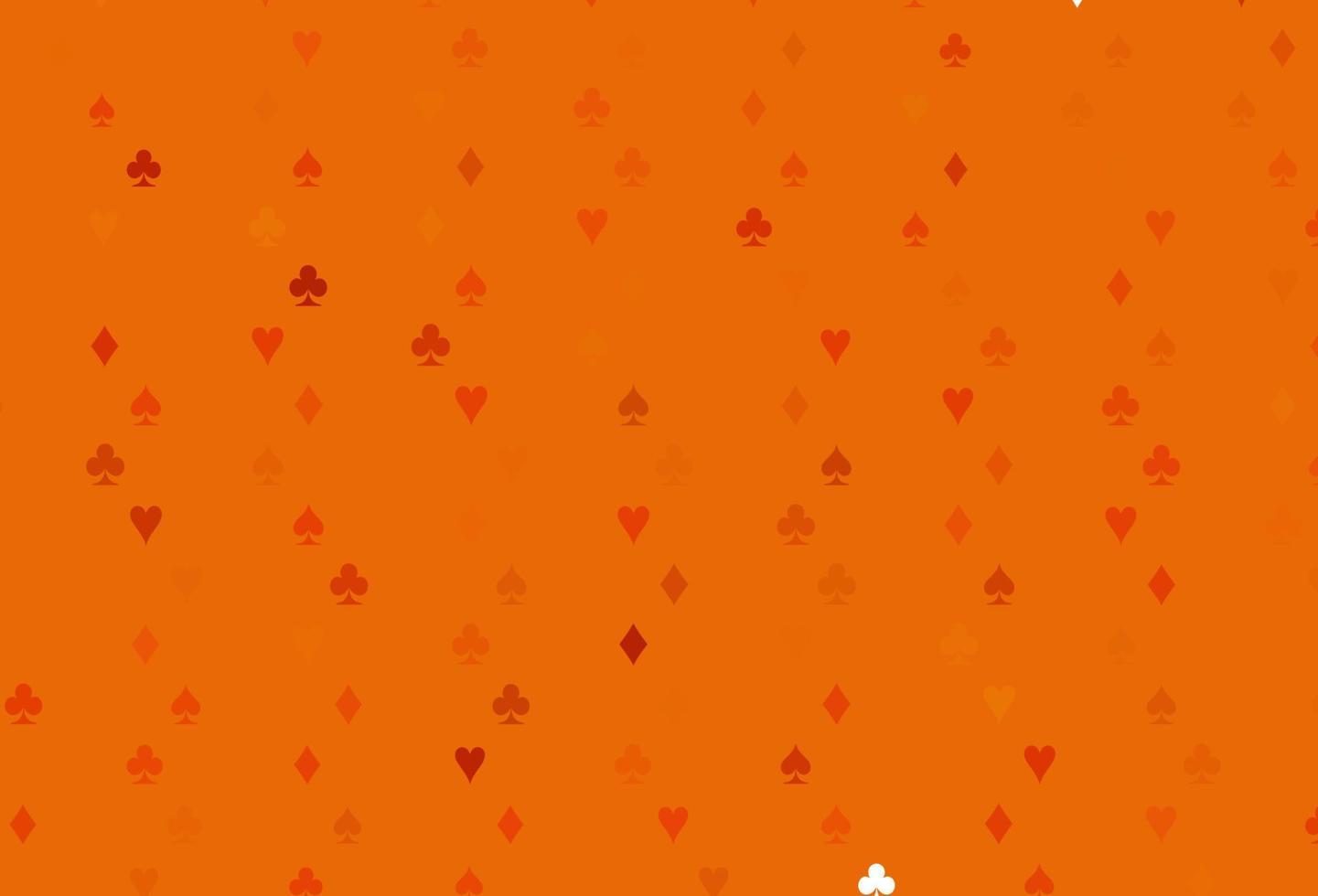 textura de vector naranja claro con naipes.