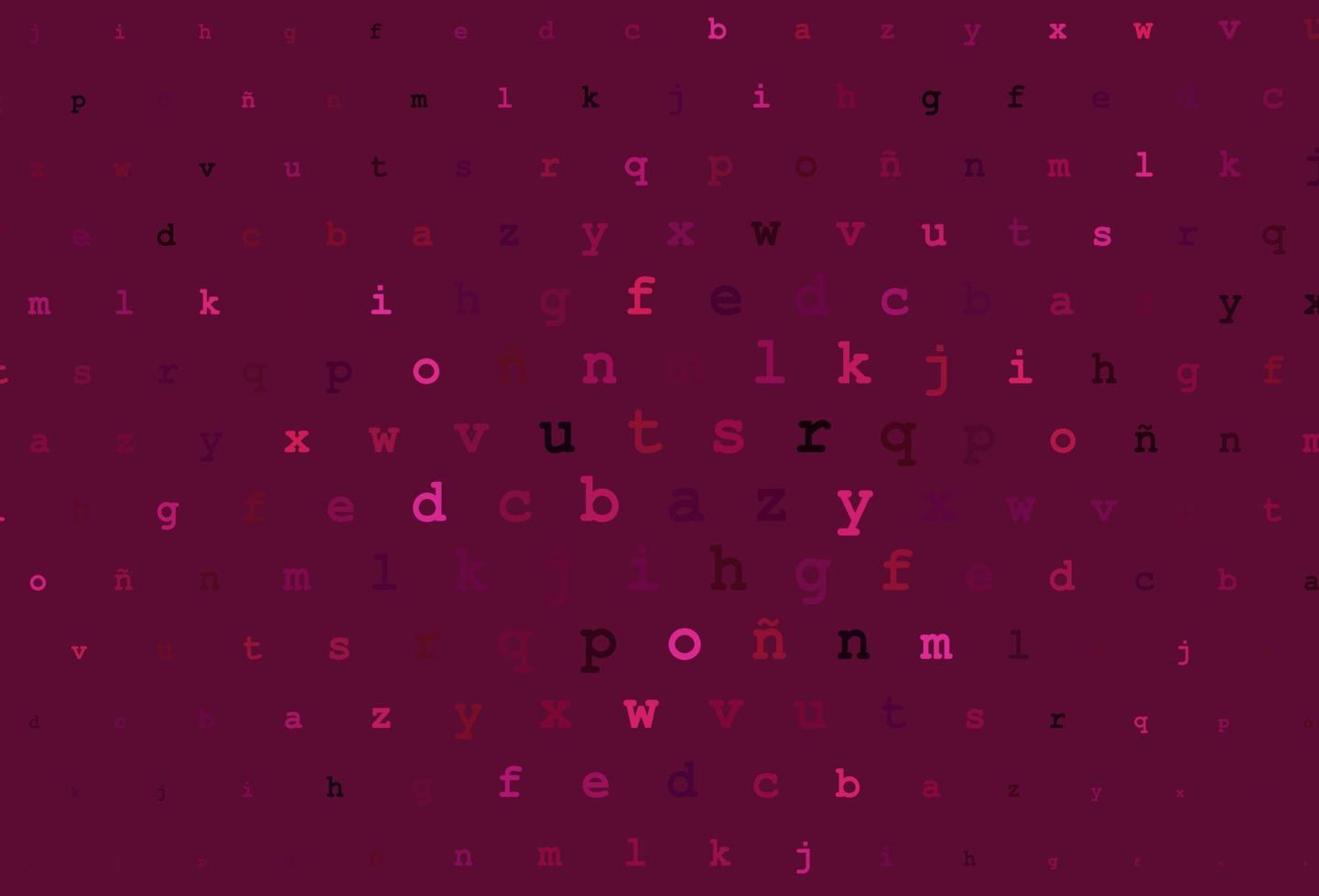 Dark pink vector pattern with ABC symbols.