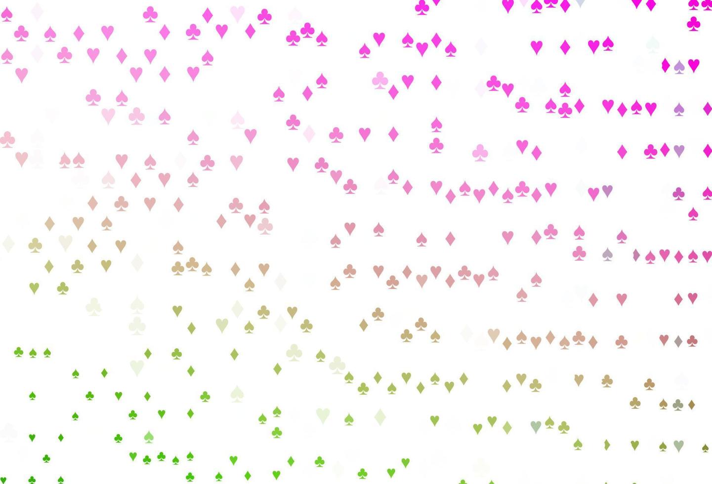 Light Pink, Green vector template with poker symbols.
