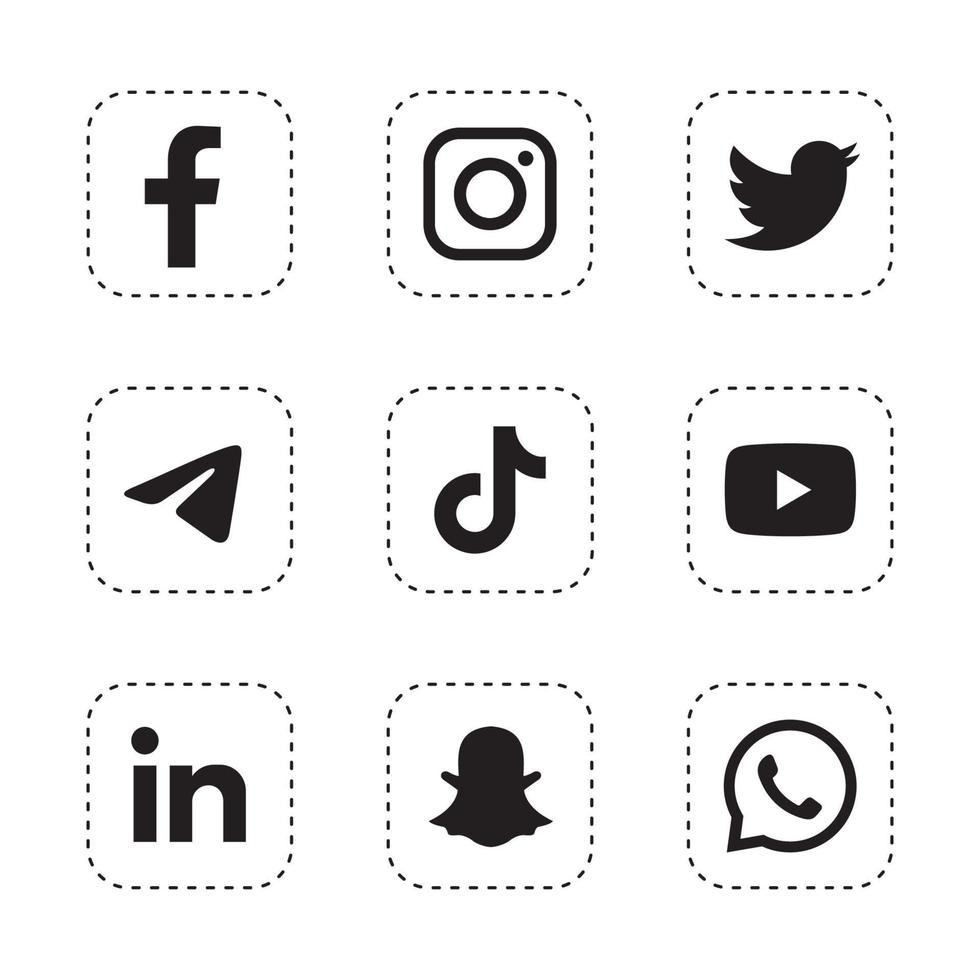 Set of Social Media Icons vector