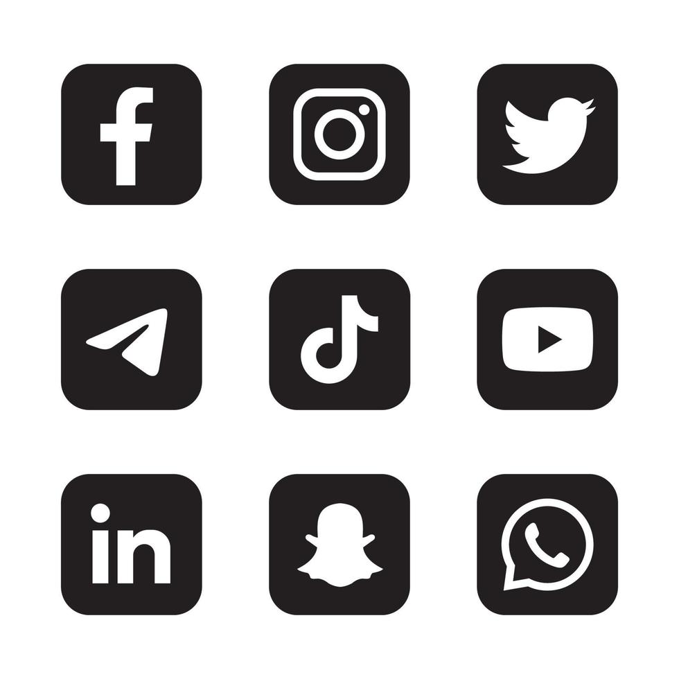 Set of Social Media Icons 13660969 Vector Art at Vecteezy