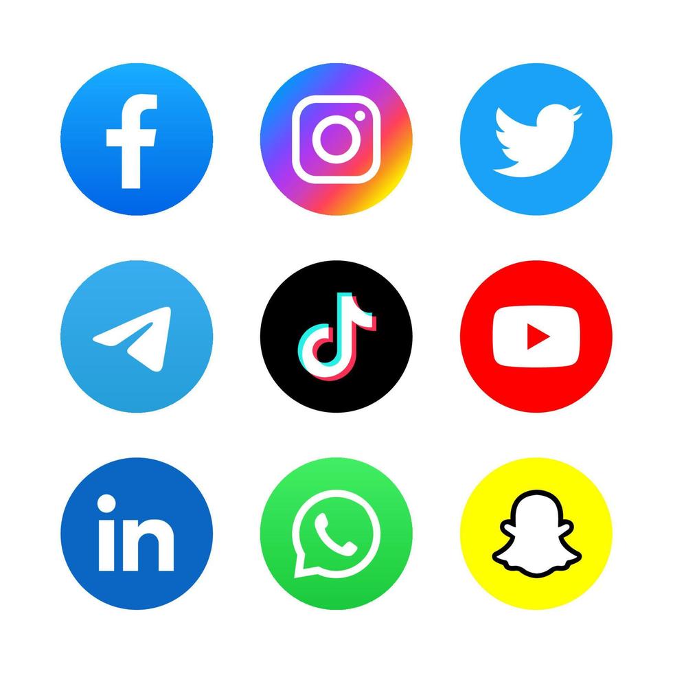 conjunto de iconos de redes sociales vector