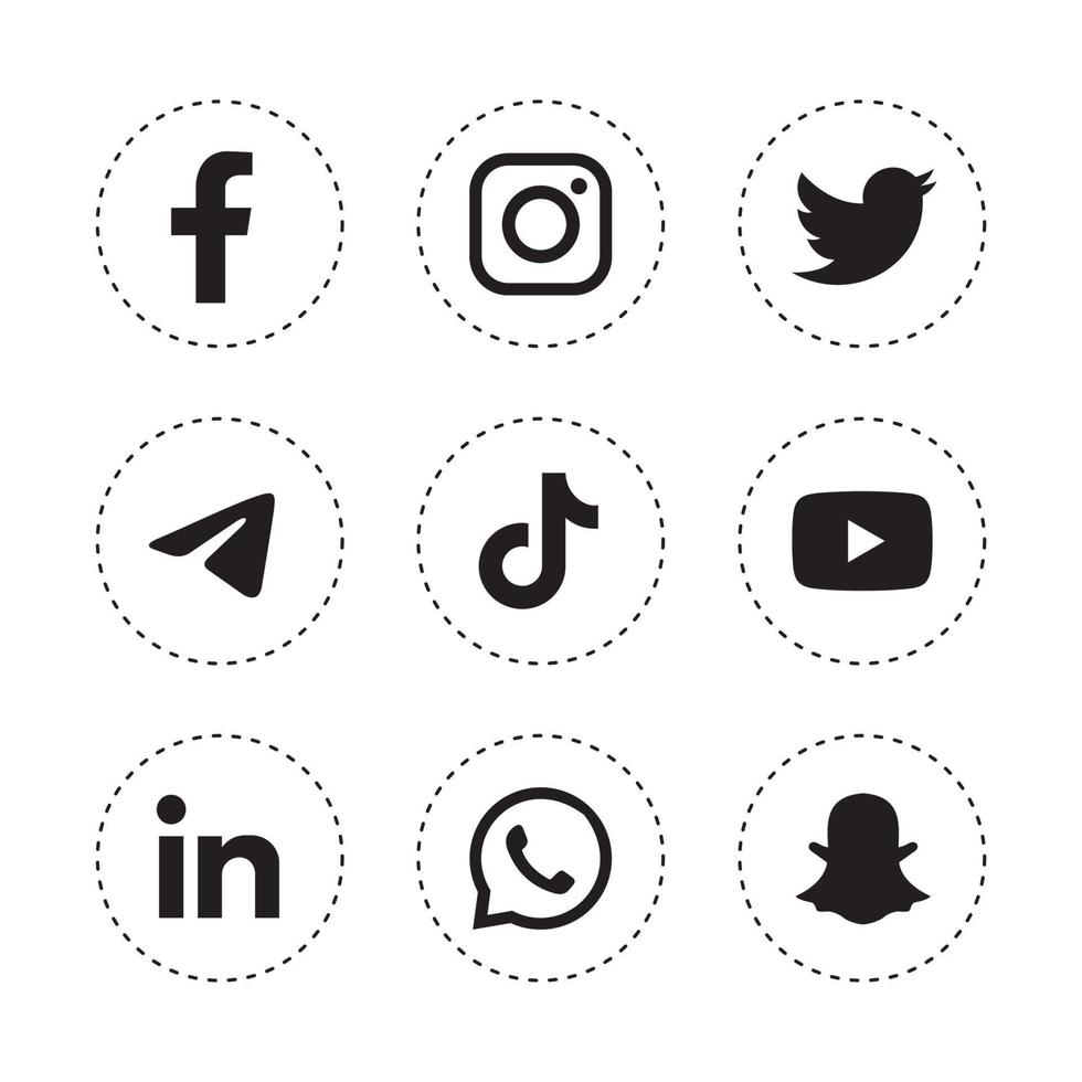 Set of Social Media Icons vector
