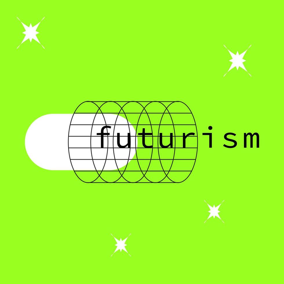 logotipo de rejillas en estilo futurismo 3d. forma geométrica futurista en estilo cyberpunk y y2k vector