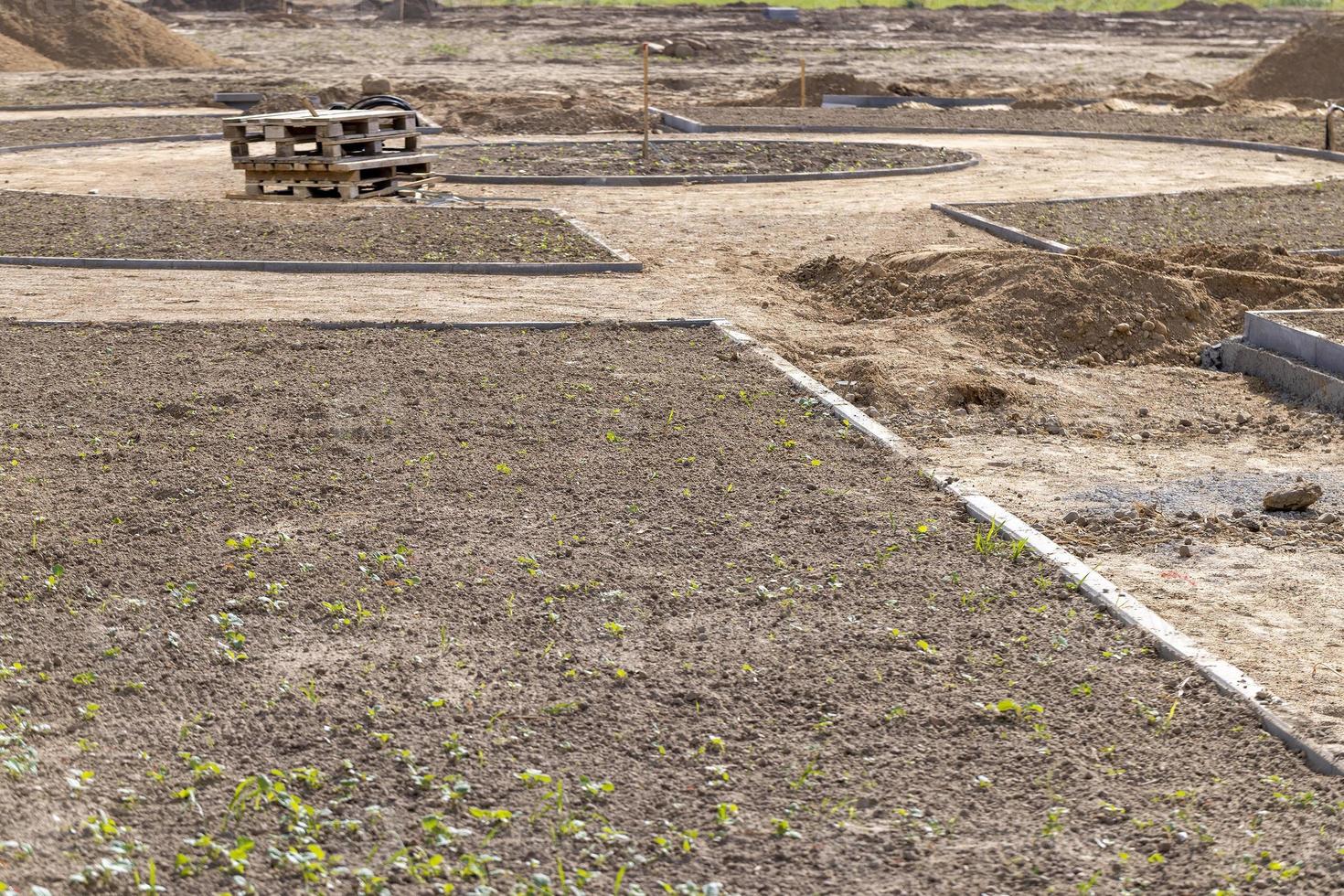 Construction of a new walkway in the park photo