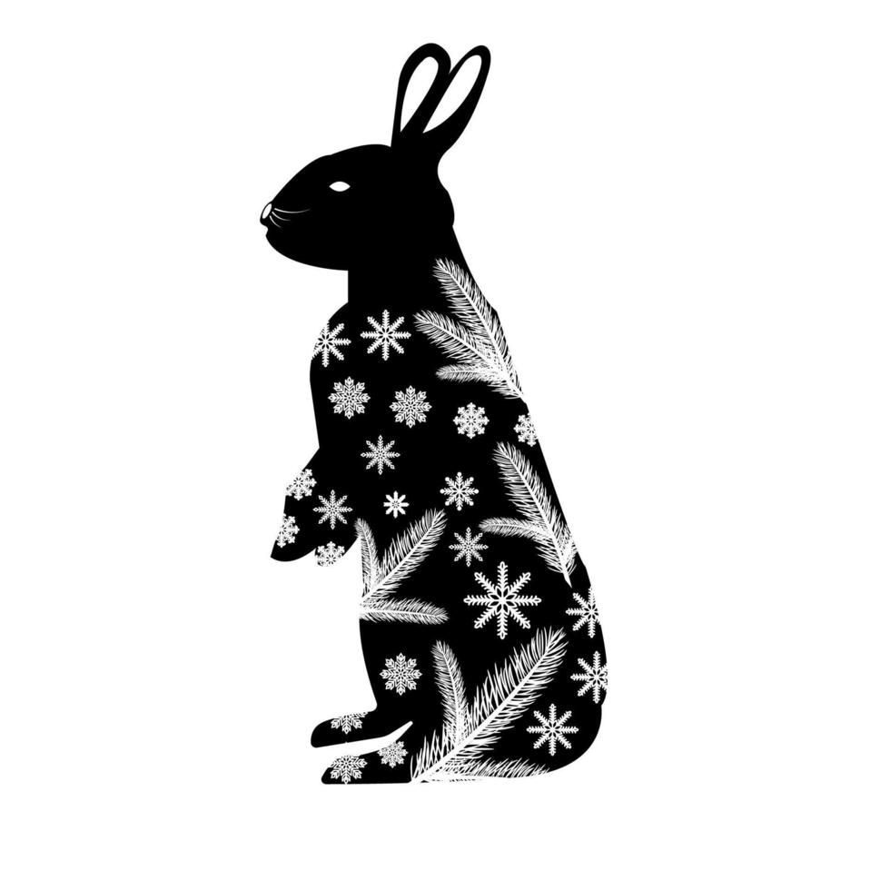 rabbit silhouette symbol of the year vector