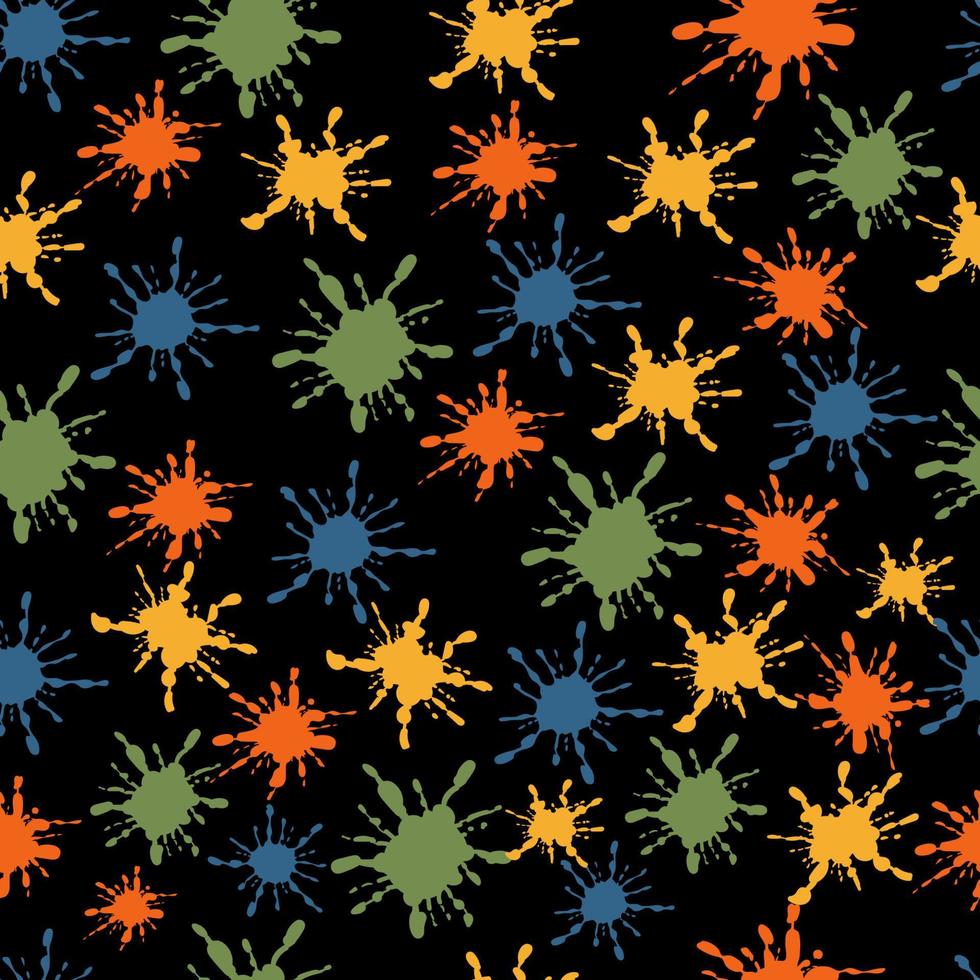 seamless pattern of colored splashes vector