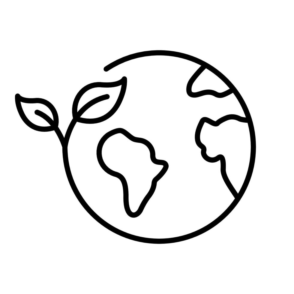 Ecology and Leaf Line Icon. Earth Nature Care Concept. Eco