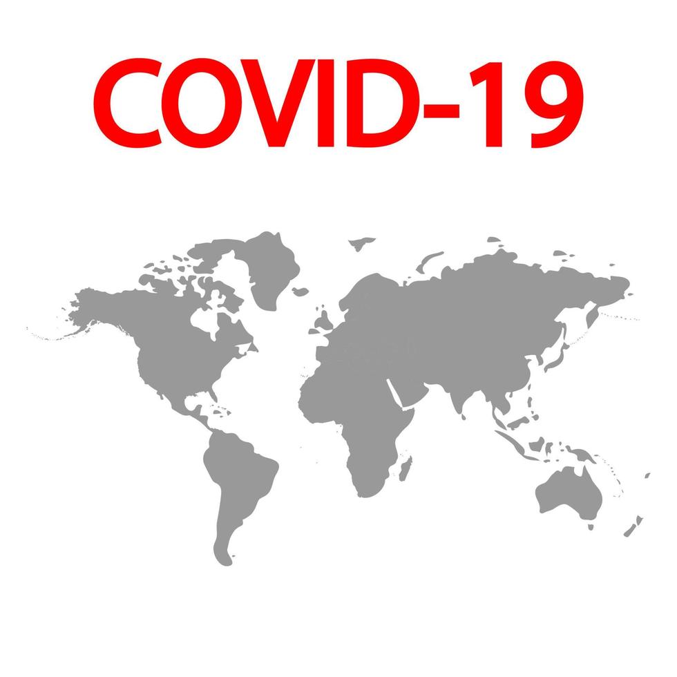 covid 19 virus on world map disease vector
