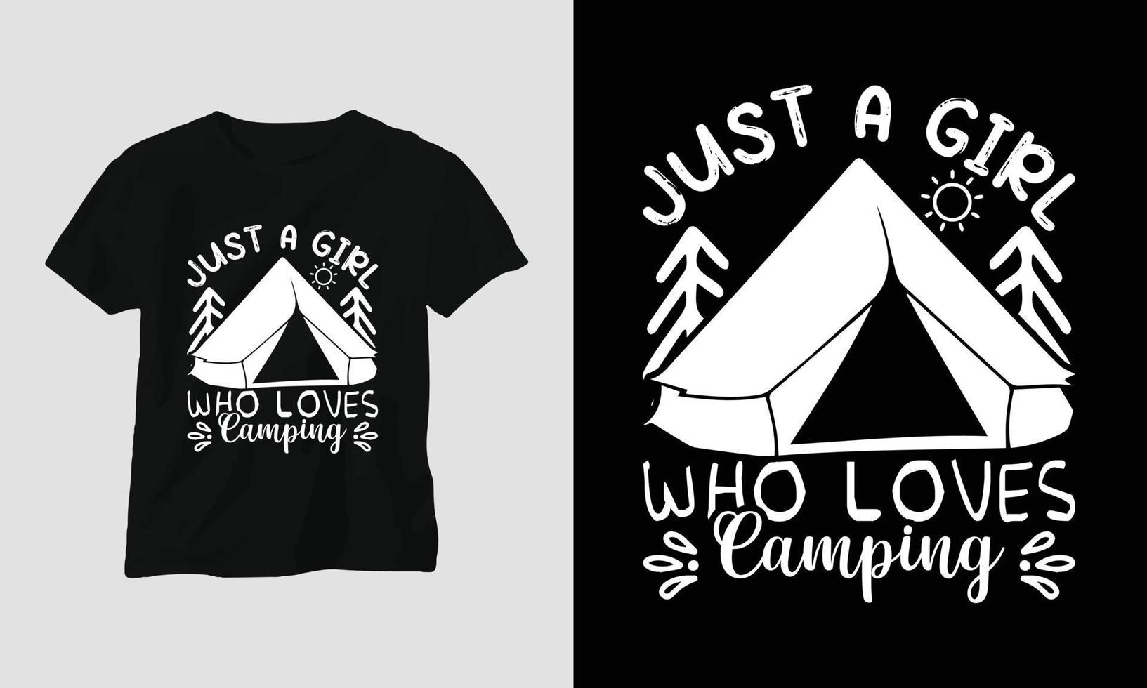 Camping SVG Design with Camp, Tent, Mountain, Jangle, Tree, Ribbon, Hiking silhouette vector
